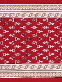 Halos tex 100% Cotton Rajasthani Jaipuri sanganeri Traditional King Size Double Bed Sheet with 2 Pillow Covers (Red)-thumb1