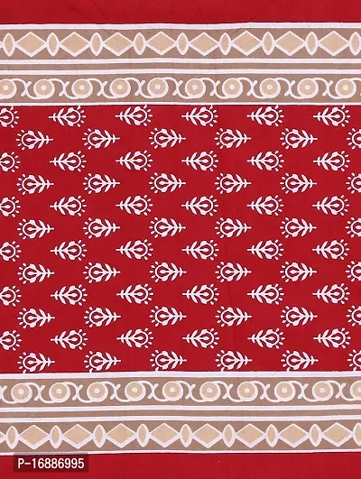 Monik Handicrafts Cotton 200 TC Bedsheet (Red_King)-thumb2