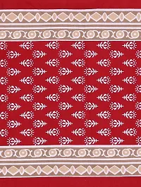 Monik Handicrafts Cotton 144 TC Bedsheet (Red_Standard)-thumb1
