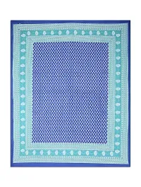 Monik Handicrafts Cotton 200 TC Bedsheet (Blue_King)-thumb1