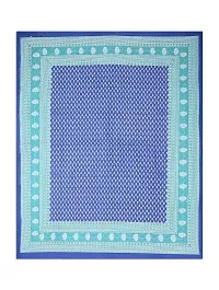 Monik Handicrafts 100% Cotton Rajasthani Jaipuri sanganeri Traditional King Size Double Bed Sheet with 2 Pillow Covers (Blue)-thumb3