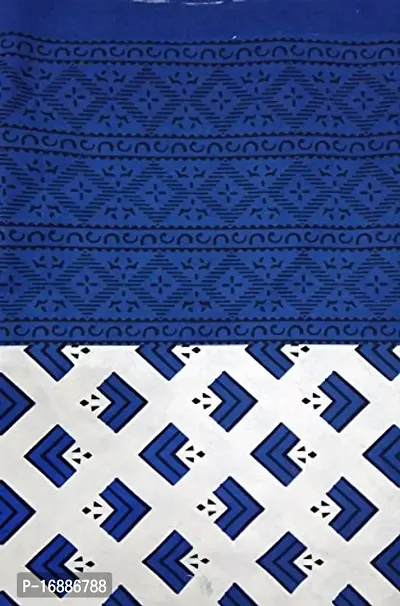 Monik Handicrafts Bright Cotton Double Bed Sheet Cotton Blue Abstract Printed (90 x 108 In)-thumb2