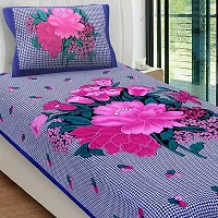 Monik Handicrafts Cotton Printed 144 TC Single Bed Sheet(Size-90 inch x 60 inch) with Pillow Cover(Size-18 inch X 28 inch)-thumb1