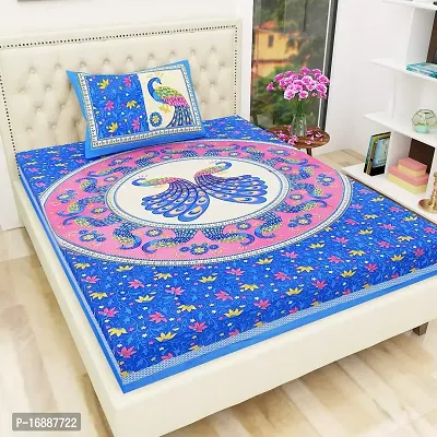Monik Handicrafts?Single Bedsheet(Size-60 X 90) with 1 Pillow Cover(Size-18 X 28)