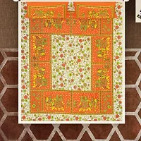 Monik Handicrafts 144 TC 100% Cotton Rajasthani Jaipuri Double Bedsheet with 2 Pillow Covers (Orange)-thumb1