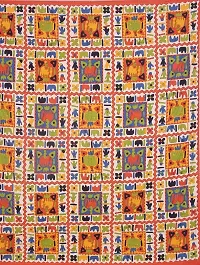 Monik Handicrafts Cotton 144 TC Bedsheet (Orange_King)-thumb2