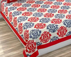 Monik Handicrafts Cotton Bedsheets for Double Bed King Size Double Bed Bedsheet with 2 Pillow Covers (King Size, Multi)-thumb1