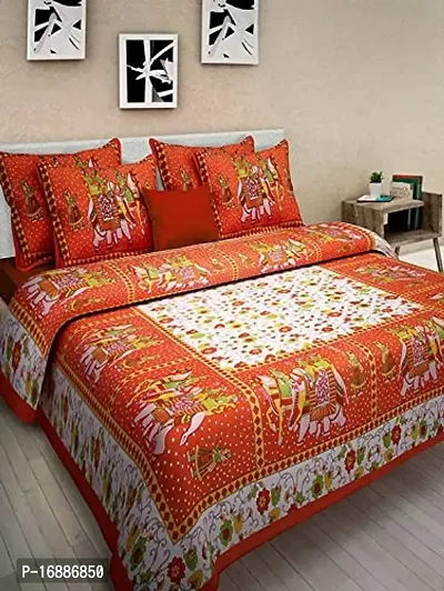 ROYAL Santosh Royal Fashion Cotton Double Bedsheet with 2 Pillow Cover (90 x108 inch, king size )