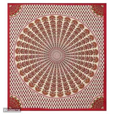 Monik Handicrafts Floral Rajasthani Jaipuri Traditional Cotton Double Bedsheet with 2 Pillow Covers-thumb3