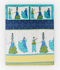 Monik Handicrafts Cotton 144 TC Bedsheet (Green_Standard)-thumb3