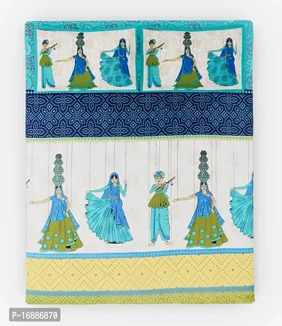 Monik Handicrafts Cotton 144 TC Bedsheet (Green_Standard)-thumb4