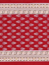 Holy Homes Traditional Print Cotton Double Bedsheet with 2 Pillow Covers- King Size (Red)-thumb1