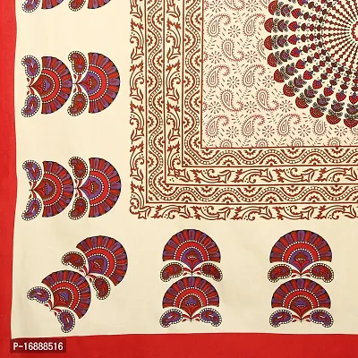 Monik Handicrafts Comfort Rajasthani Jaipuri Traditional Sanganeri Print 144 TC 100% Cotton Single Bedsheet with 1 Pillow Covers-thumb3