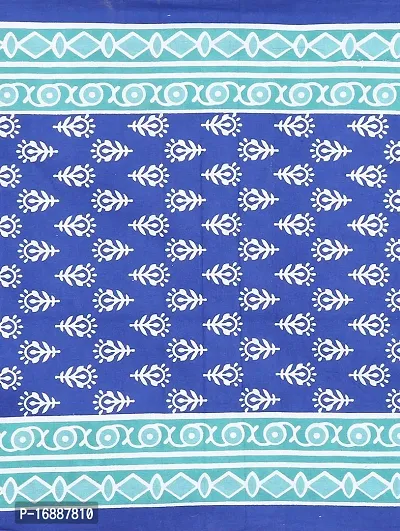 Monik Handicrafts Cotton 200 TC Bedsheet (Blue_King)-thumb3