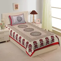 Monik Handicrafts Rajasthani Jaipuri Traditional 100% Cotton 2 Single Bedsheet with 2 Pillow Cover- Combo Pack of 2-thumb2