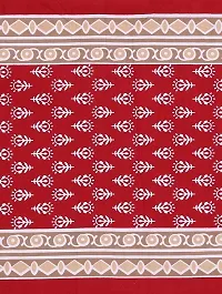 Monik Handicrafts Cotton Jaipuri King Size Double Bedsheet with 2 Pillow Cover (Red)-thumb4