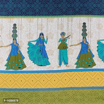 Monik Handicrafts Cotton 144 TC Bedsheet (Green_Standard)-thumb3