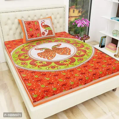 Monik Handicrafts?Single Bedsheet(Size-60 X 90) with 1 Pillow Cover(Size-18 X 28)