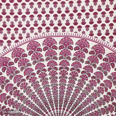 Monik Handicrafts Comfort Rajasthani Jaipuri Traditional Sanganeri Print 144 TC 100% Cotton Single Bedsheet with 1 Pillow Covers-thumb3