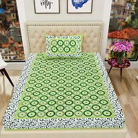 Monik Handicrafts Cotton Printed 144 TC Single Bed Sheet(Size-90 inch x 60 inch) with Pillow Cover(Size-18 inch X 28 inch)-thumb1