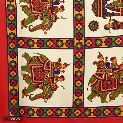 Monik Handicrafts Comfort Rajasthani Jaipuri Traditional Sanganeri Print 144 TC 100% Cotton Single Bedsheet with 1 Pillow Covers-thumb2