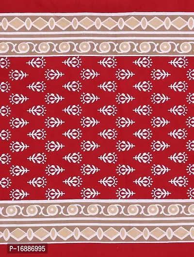 Monik Handicrafts Cotton 200 TC Bedsheet (Red_King)-thumb4