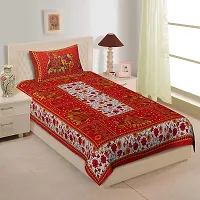 Monik Handicrafts Rajasthani Traditional 100% Cotton 2 Single Bedsheet with 2 Pillow Cover- Combo Pack of 2-thumb2