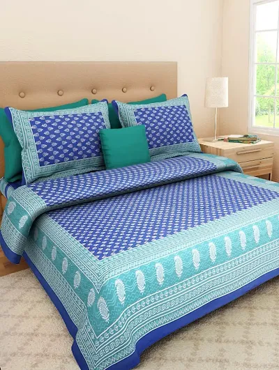 Cotton Indian Print Double Bedsheets