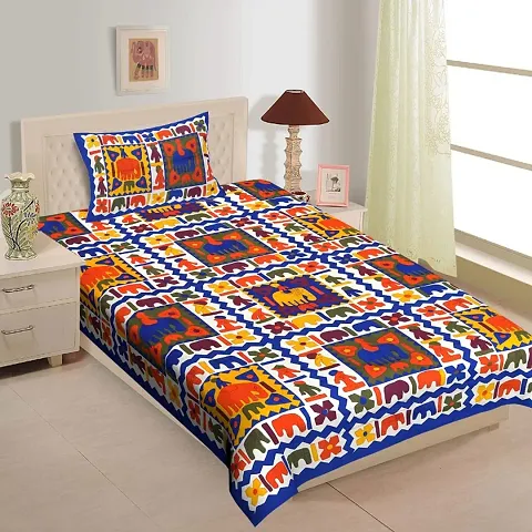 Comfortable Printed Cotton Single Bedsheets