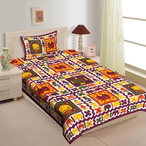 Comfortable Printed Cotton Single Bedsheets