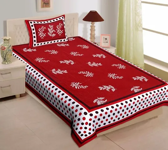 Cotton Printed Single Bedsheets