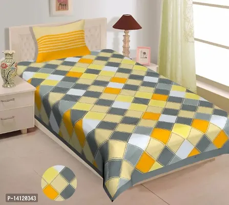 Fancy Cotton Single Bedsheets With 1 Pillow Cover