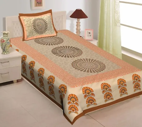 Beautiful Rajasthani Printed Cotton Single Bedsheet