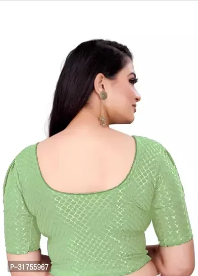 Stylish Green Cotton Blend Blouses For Women-thumb2