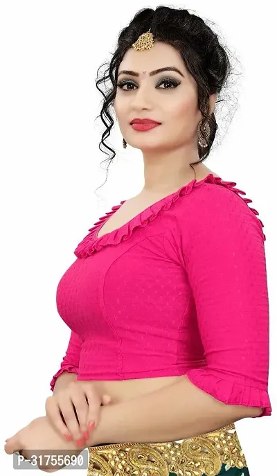 Stylish Pink Cotton Blend Blouses For Women-thumb3