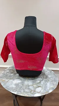 Stylish Pink Velvet Blouses For Women-thumb1