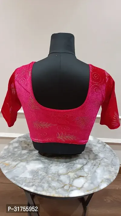 Stylish Pink Velvet Blouses For Women-thumb2