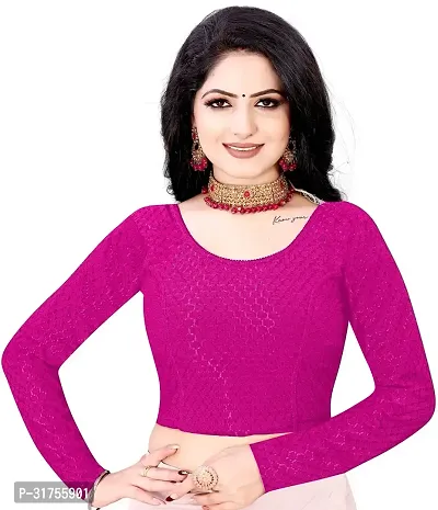 Stylish Pink Cotton Blend Blouses For Women