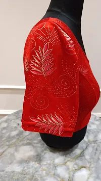 Stylish Red Velvet Blouses For Women-thumb2