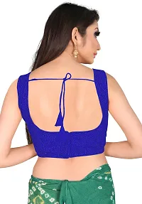 Elegant Blue Jaquard Solid Stitched Blouse For Women-thumb1