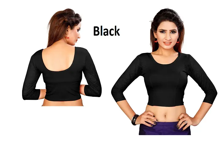 Women's Spandex Stretchable Readymade Saree Blouse