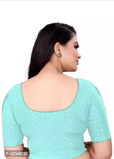 Elegant Blue Cotton Blend Solid Stitched Blouse For Women-thumb2