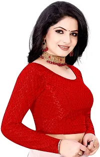 Stylish Red Cotton Blend Blouses For Women-thumb2