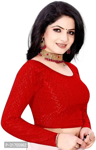 Stylish Red Cotton Blend Blouses For Women-thumb3