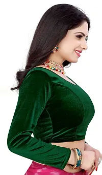 Elegant Green Cotton Blend Solid Stitched Blouse For Women-thumb1