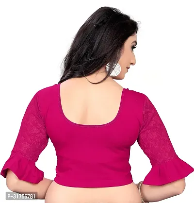 Stylish Pink Cotton Blend Blouses For Women-thumb2