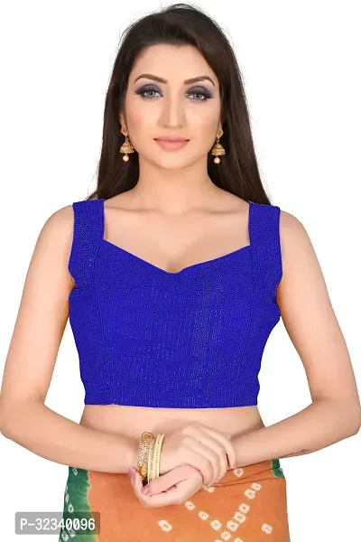 Elegant Blue Jaquard Solid Stitched Blouse For Women