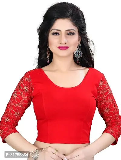 Stylish Red Cotton Blend Blouses For Women