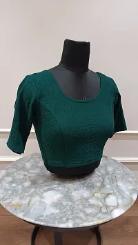 Stylish Green Cotton Blend Blouses For Women-thumb3