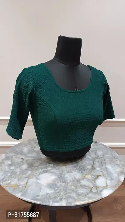 Stylish Green Cotton Blend Blouses For Women-thumb4